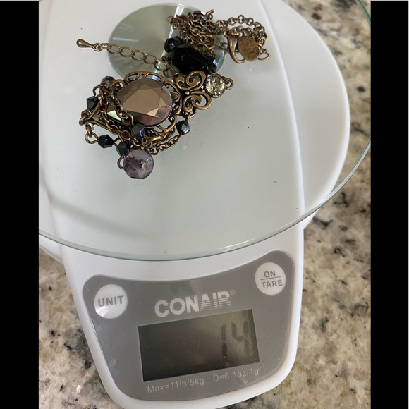 Cookie Lee Victorian Style Grey, Black & Clear Genuine Crystal Pendant Necklace - Picture 9 of 9